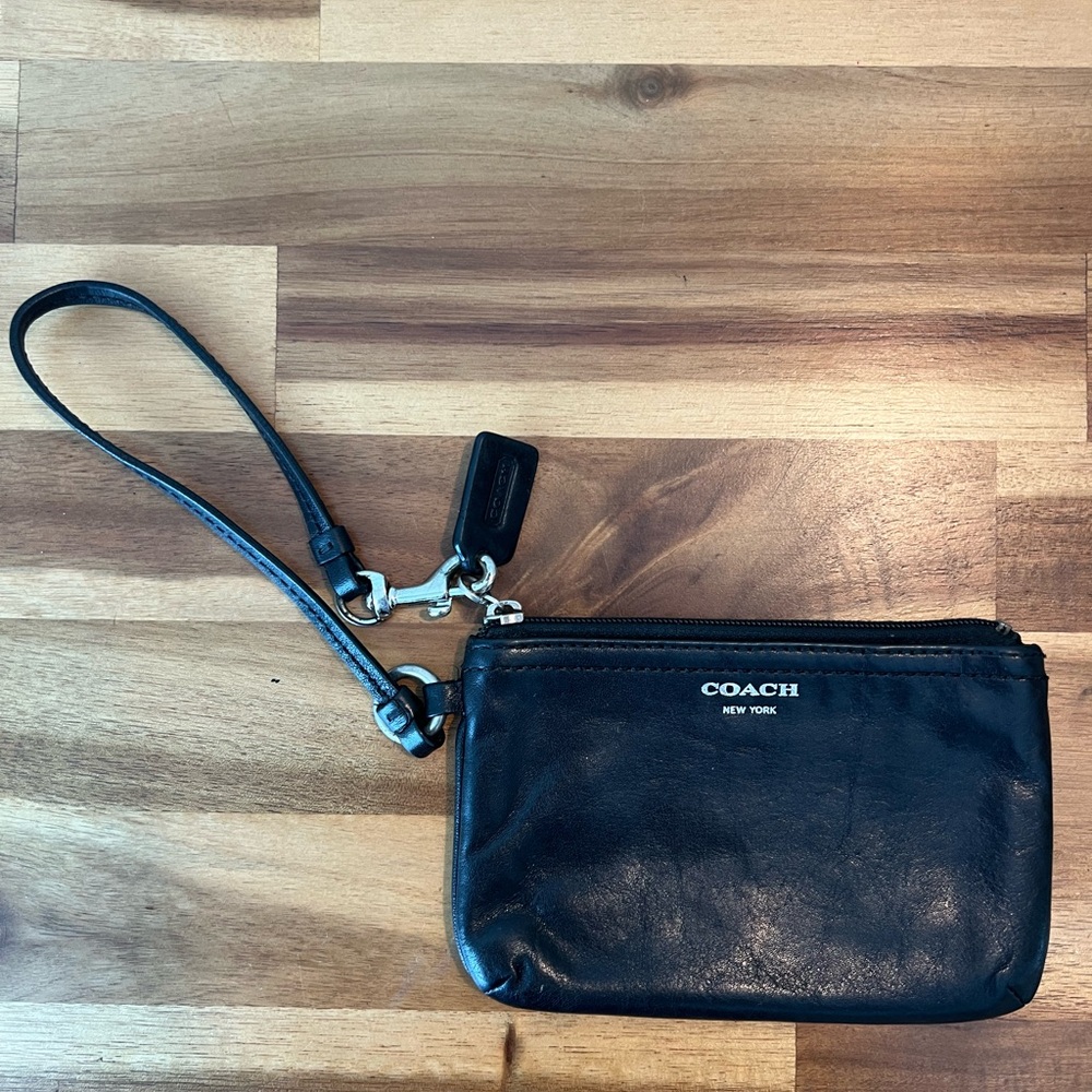 Coach Midnight Leather Wristlet